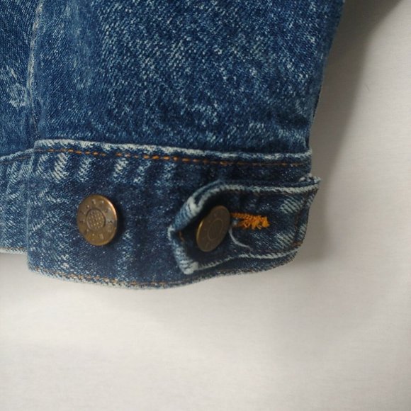 Vintage 1980s Sunset Blues Womens Small Denim Jean Jacket Dark Acid Wash Retro - Picture 8 of 9